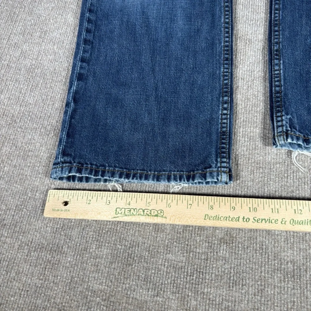 Levis 569 Jeans Mens 36x30 Loose Straight Fit Dark Blue Denim Distressed Baggy